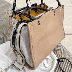 Coach Rogue 25 Colour Block Chalk & Taupe Pebbled Leather | Practically Perfect